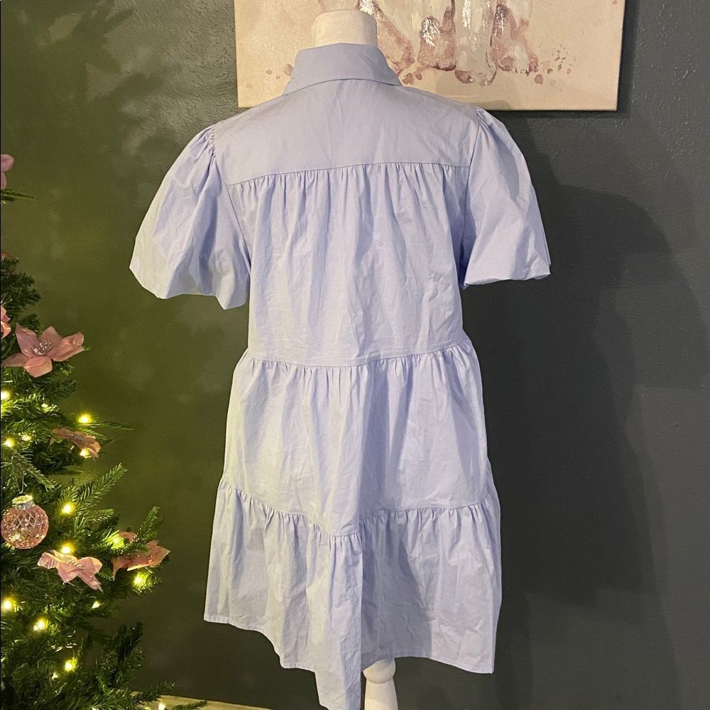 Peach Love California Light Blue Button-Up Dress with sequined stars - Picture 7 of 7